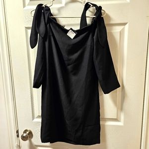 New Club Monaco shoulder tie little black dress